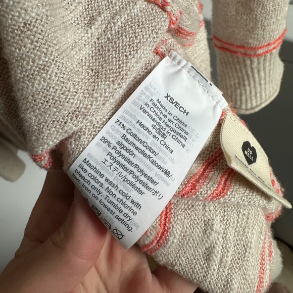 Madewell Tan Cardigan with Pink Stripes - Picture 6 of 6